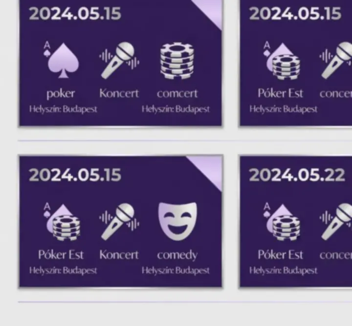Eseménynaptár és kiemelt közelgő programok vizuális ábrázolása